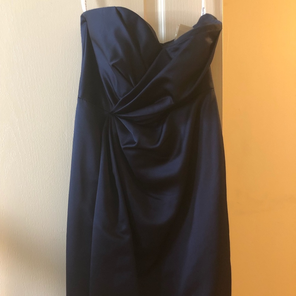 David’s Bridal Marine color satin dress